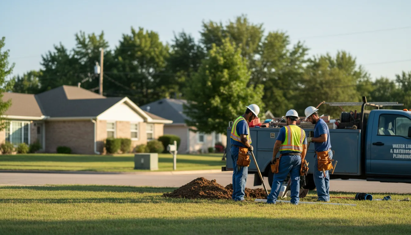 Residential water line and bathroom plumbing service in De Witt, NE